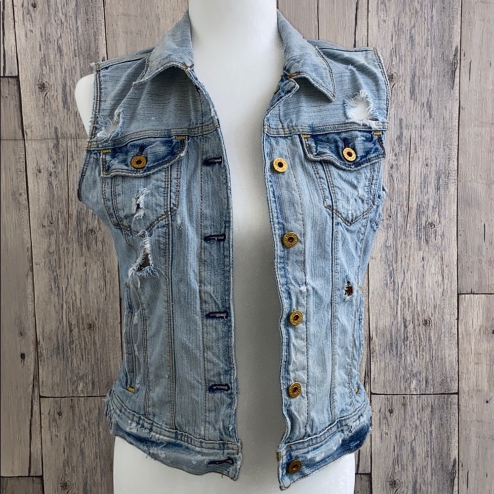 Ralph Lauren Distress Jean Denim Vest